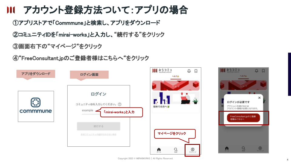 みらコミュ登録方法のご案内 – FAQ